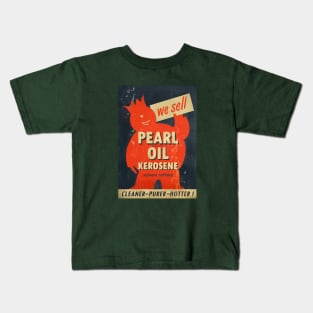 Pearl Oil Kerosene distressed vintage sign Kids T-Shirt